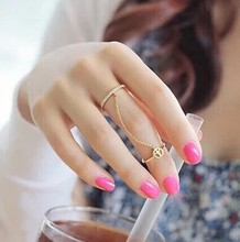 New Fashion Women/Girl’s jewelry gifts rhinestone peace chain link Midi finger ring free shipping R1292