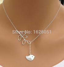 Fashion silver & gold Simple hollow Geometric bird leaf pendant Necklace for Women Jewelry for Love Gifts