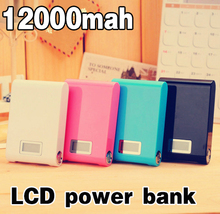 100pcs 12000mAh LCD Power Bank Universal Portable Charger External Backup Powerbank For iphone Samsung Xiaomi Android Smartphone