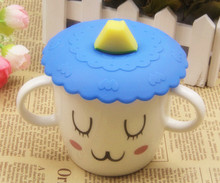 1pcs Fruit Cartoon Pattern Anti dust Creative Silicone Cup Cover Antiskid Candy Color Cup Cover Coffee