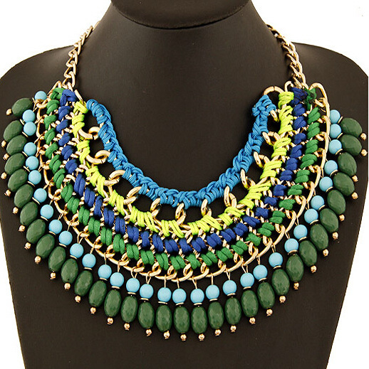 New 5 color hot Arrival big gem necklaces pendants Trendy fashion bubble bib choker chunky statement