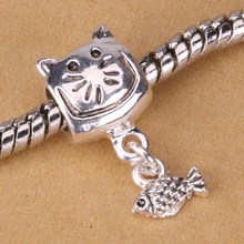 G007 925 sterling silver DIY Beads Charms fit Europe pandora Bracelets necklaces Anchor fish /etjankqa gucaplja