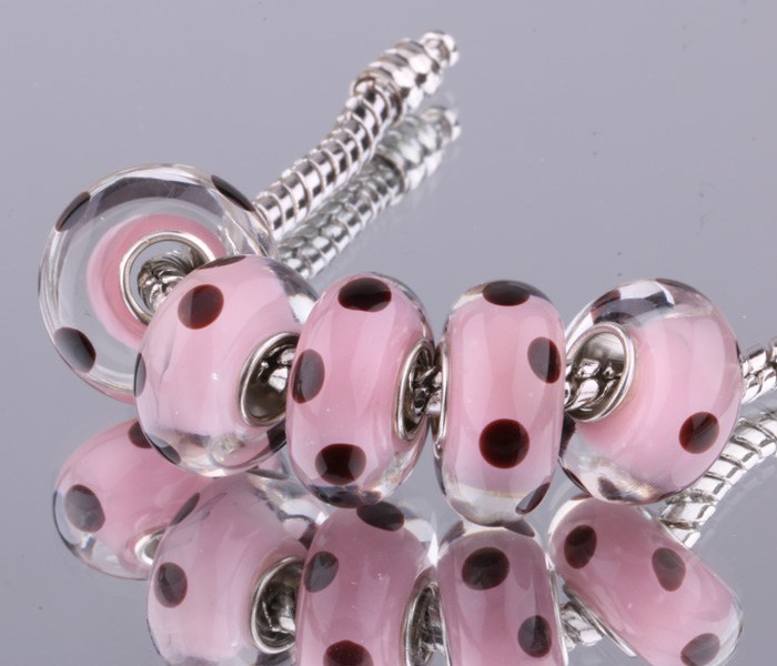 5PCS 925 sterling silver DIY thread Murano Glass Beads Charms fit Europe pandora Bracelets necklaces ftiaokpa