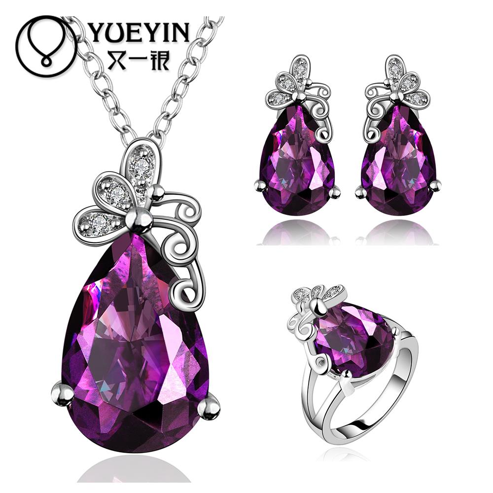 FVRS004 2015 new fine jewelry sets Extravagant Party jewlery set for lady Fashion Big Crystal set