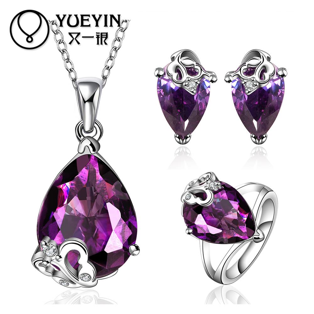FVRS008 2015 new fine jewelry sets Extravagant Party jewlery set for lady Fashion Big Crystal set
