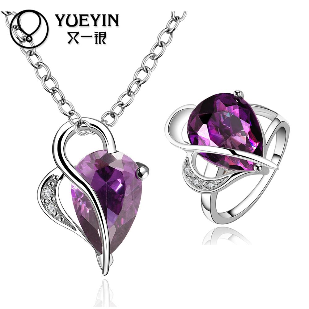 FVRS002 2015 new fine jewelry sets Facet Gem Party jewlery set for lady Fashion Big Crystal