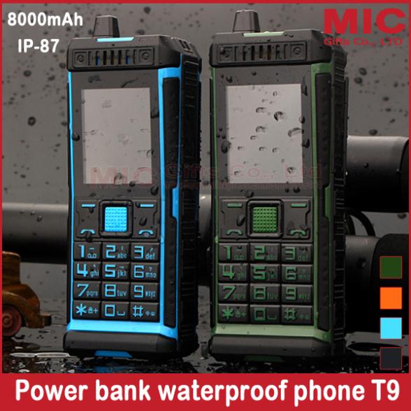 Unlock luxury 8000mAh long standby power bank flashlight Russian keyboard Dual SIM cards cell mobile phone