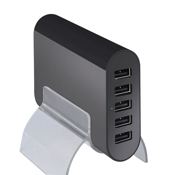 Universal 5V 10A smart 50W 5 Port Family Sized USB Desktop Charger for Apple Samsung Tablets