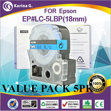 for epson OK200 LC-5LBP replacement tape 18mm black on blue good price from factory direct