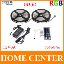 10M 5050RGB 300Leds Led Strips light 30Leds/m and 44Key IR Controller and 12V6A Power supply  EU/US/AU/UK with tracking number