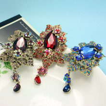Royal Sapphire blue Crystal Wedding Jewelry Unusual Bridal Best Broch bouquet Fashion New Vintage Broach African