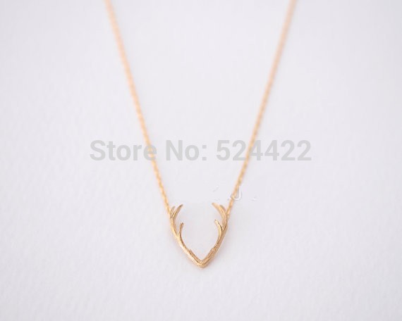 Free shipping 10pcs lot Horn Necklace Antler Necklace Unique Minimalist Jewelry Christmas Gift Necklace XL 056