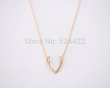 Free shipping 10pcs/lot Horn Necklace, Antler Necklace, Unique Minimalist Jewelry,Christmas Gift Necklace XL-147