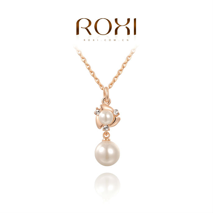 ROXI fashion new arrival genuine Austrian crystal Delicate pearl necklace Ms dinner jewelry Chrismas Birthday gift2030018330