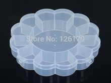 Plastic (1 Big, 12 Small) Compartments Flower Shape Round Boxes Tablet Pill Medicine Organizer Beads Jewelry Storage Box Case
