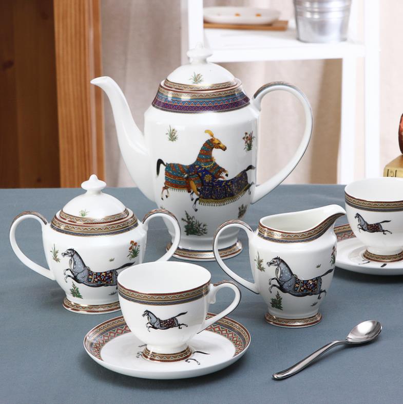 European Style High grade Luxury Bone China Ceramic Tea And Coffee Set