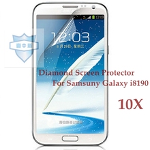 hot 10pcs Mobile Phone Diamond for Samsung S3mini i8190 Screen Protector film without Retail Packaging