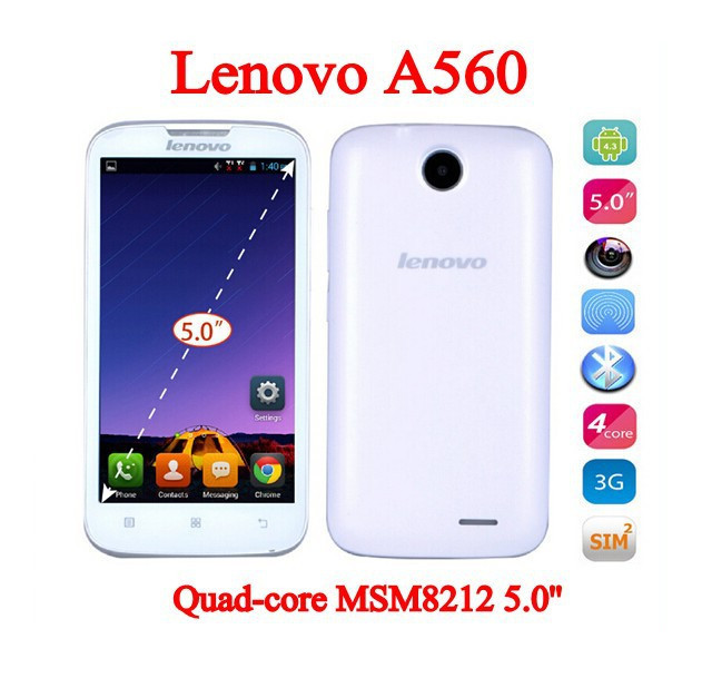 2014 Original cell phones lenovo A560 unlocked Quad core 5 0 TFT mobile phone Android 4