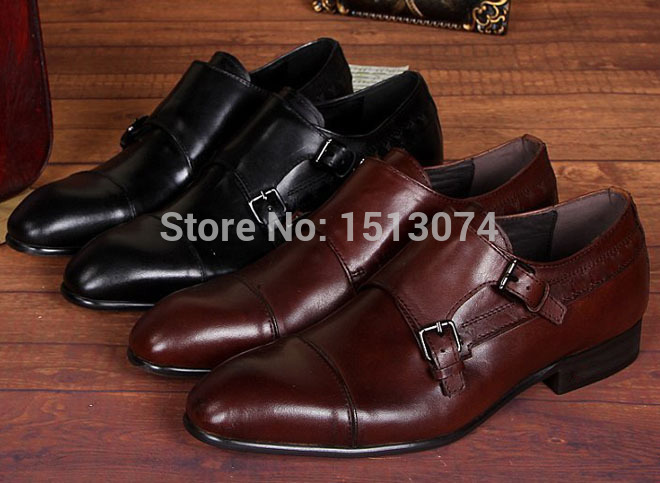 Italian Brand Shoe Mens Formal Shoes Slip On Black + Brown Dress Shoes ...