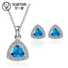 10sets/lotFVRS026 2015 new fine jewelry sets Extravagant Party jewlery set for lady Fashion Big Crystal set Necklace  and Earing