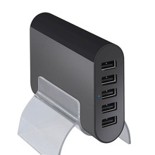 Universal 50W 5-Ports 5V 10A Smart USB Desktop Charger for Apple Samsung Tablets and Smartphones