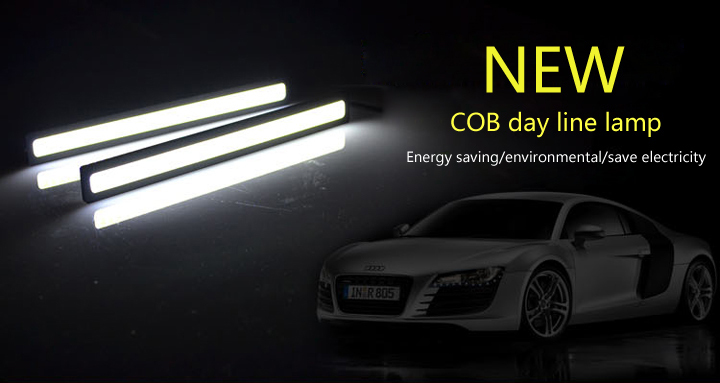 1pair 17cm 12V Ultra thin COB Chip LED Car Auto DRL Daytime Driving Running Fog Light