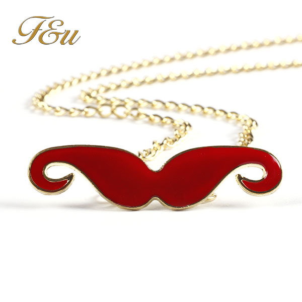 Free Shipping New Fashion Gold Chain 8 Colors Charm Moustache Beard Pendant Necklaces Jewelry Wholesales 1177