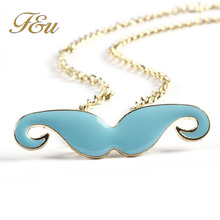 Free Shipping New Fashion Gold Chain 8 Colors Charm Moustache Beard Pendant Necklaces Jewelry Wholesales 1177