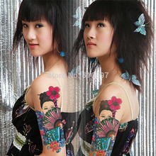 1pc lot AX31 Temporary Tattoo Arm Chinese Ancient Lady VS Fan waterproof Big size fake tatoo