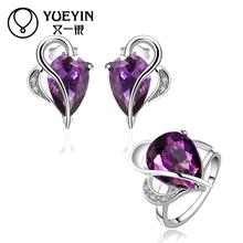 10sets/lotFVRS053 2015 new fine jewelry sets ( Ring and Earing) Extravagant Party jewlery set for lady Fashion Big Crystal set