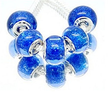  NO 65 14mm Glass Ceramics 925 silver cord Big Hole Loose Beads fit European Pandora