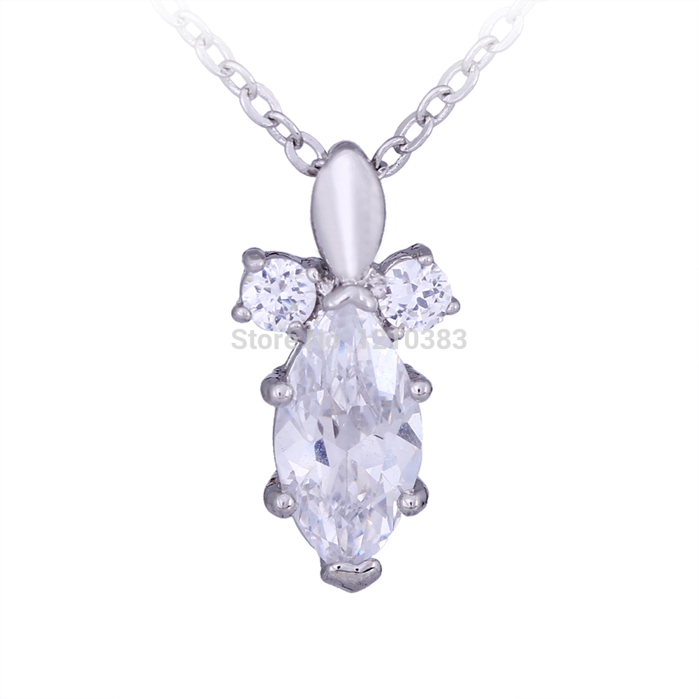 ... Necklace-Shiny-Oval-Shape-Crystal-Cubic-Zirconia-Pendant-Necklace-ES88