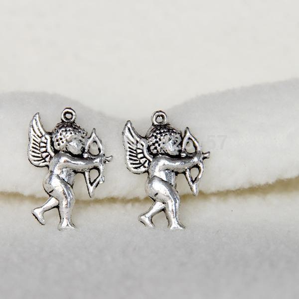 50pcs 20mm Antique silver cupid angel charms pendant DIY alloy angel charms for jewelry making Free