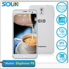 Elephone P8 Dual SIM MTK6592 Octa Core 5.7 Inch IPS Android 4.4 2GB RAM 16GB ROM OTG Smart Phone 13MP 3G WCDMA Cell Phone