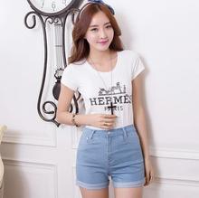 2014 New Fashion women s jeans Summer High Waist Stretch Denim Shorts Slim Korean Casual women