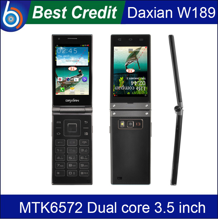 In Stock Original Daxian W189 Flip Mobile phone 3 5 IPS 5 0MP Dual Screen MTK6572