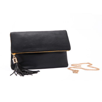 2015 известный бренд дизайнер черный кожа сумки на ремне простой складной крышка цепи женщин сумки кисточкой сумка почтальона сумочки горячая распродажа