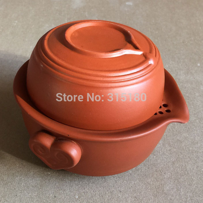 Red Purple Clay Sand fired Pot Gaiwan Quick Gongfu Teapot Tea Maker Cup 150ml