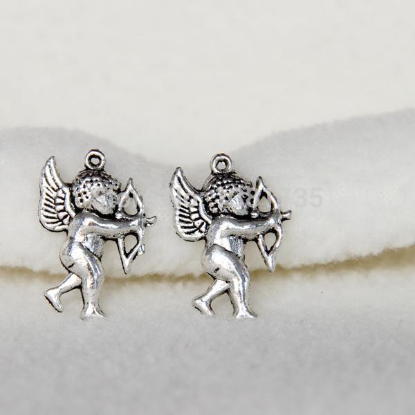 50pcs 20mm alloy antique silver cupid angel charms for jewelry making Free shipping HJ01012