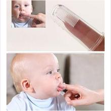Brand New 2Pcs Soft Safe Baby Toothbrush Kids Silicone Finger Toothbrush Gum Brush For Clear Massage EH