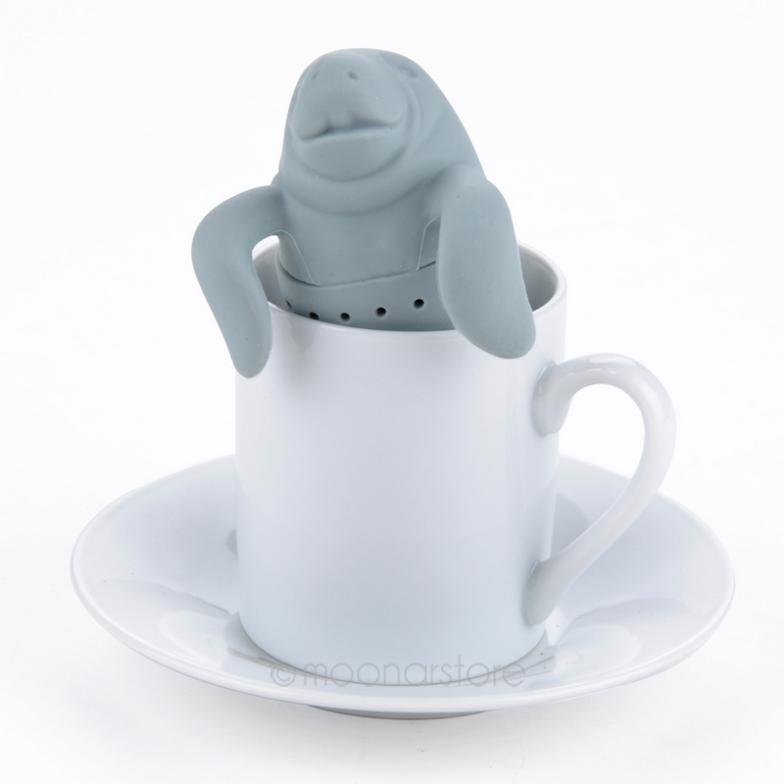 2015 Teapot cute Manatee Infuser Tea Strainer Coffee Tea Sets silicone Manatee Z MHM705 C4