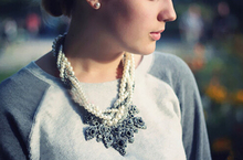 SBY0279 Fashion Elegent chain Chokers chunky big statement Chunky Pearl necklaces