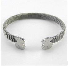 2014 Top Quality Stainless Steel Fashion Jewelry C Mesh Cuff Bracelets Bangles Lovely Bear Bracelets For
