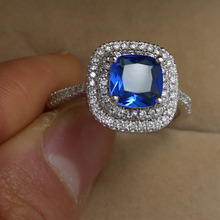 Victoria Wieck Dazzling Emerald cut sapphire simulated diamond 925 silver Wedding Band Ring Sz 5-11 Free shipping Gift
