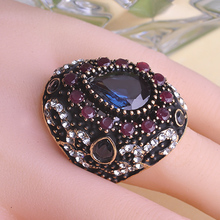 Royal Turkish Sapphire Vintage Fine Jewelry Anel Ring Anillo Turco Anies True Religious Men Meus Pedidos Accessories Resin Joyas