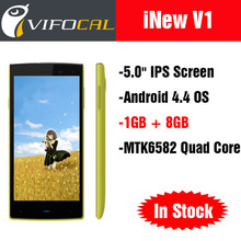 New Original iNew V1 MTK6582 Quad Core Mobile Phone WCDMA 3G Android 4.4 OS 5.0” Screen 1GB RAM + 8GB ROM 5.0MP Dual SIM GPS