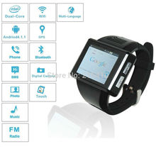black AN1 Android 4.1 Dual Core 2.0 inch Touch Screen Smart Watch Phone GSM Mobile Phone 2.0 MP camera GPS WiFi FM 1 SIM
