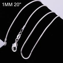 1MM 16 24inches promotions Price Beautiful 925 sterling silver WOMEN MEN Cute chain necklace high quality