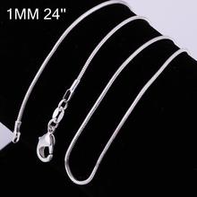 1MM 16 24inches promotions Price Beautiful 925 sterling silver WOMEN MEN Cute chain necklace high quality