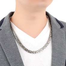 OPK Fashion Men s Byzantine Necklaces Personality Rock Punk Style Silver Gold Full Steel Link Chain